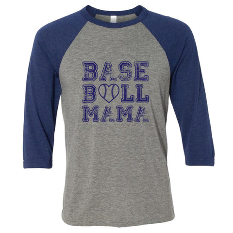 BASEBALL MAMA NAVY RAGLAN