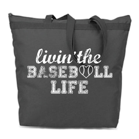 BASEBALL LIFE ZIP TOTE