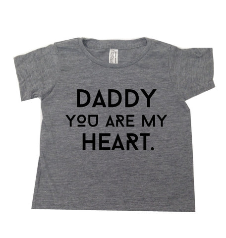 DADDY HEART GREY TEE