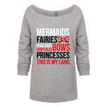 MY LAND MERMAIDS Raw Edge Pullover