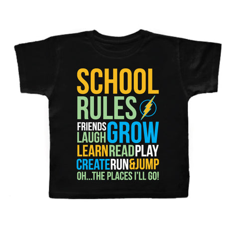 SCHOOL RULES BLUE TEE