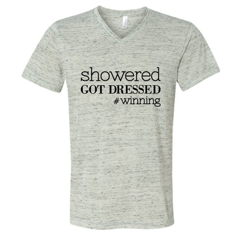 Showered. Got Dressed. #winning Unisex Tee