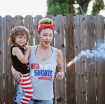 RED, WHITE & SNOOZE FLOWY TANK